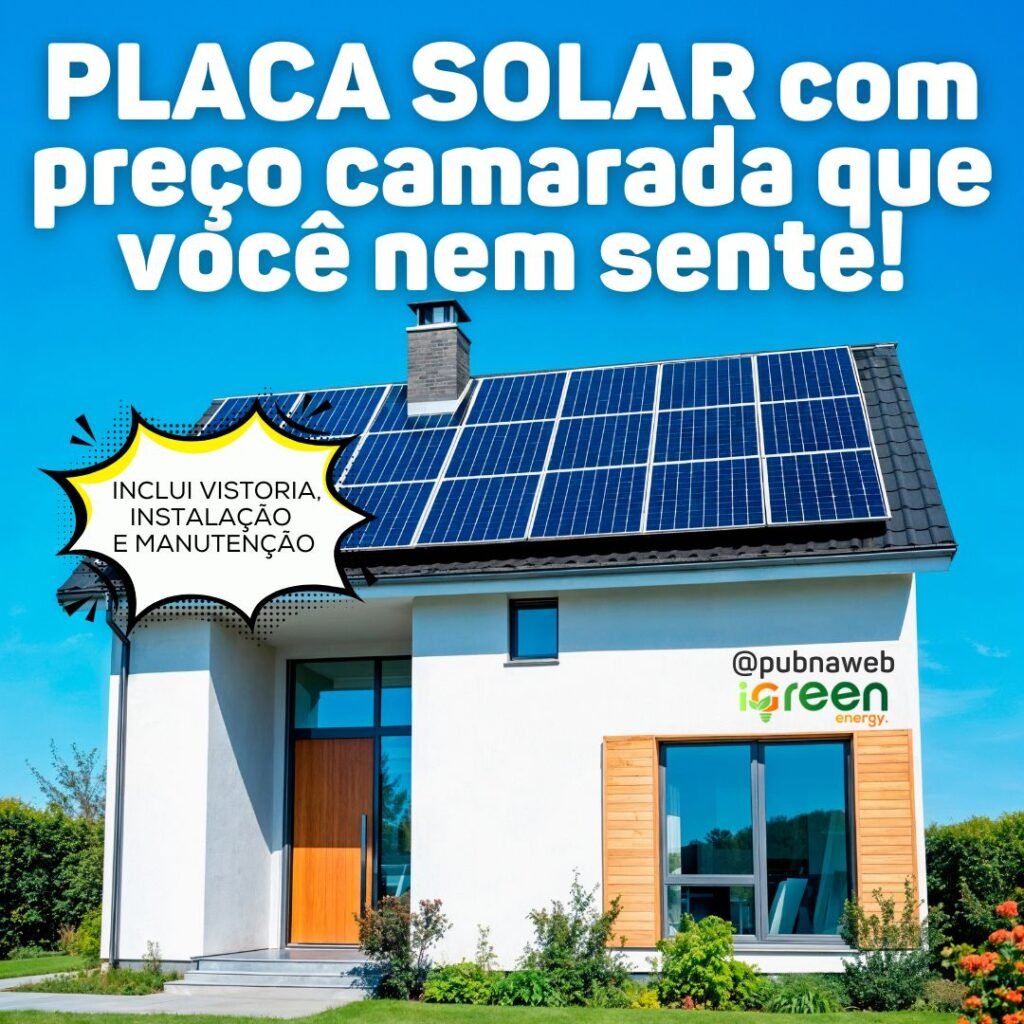 Placa solar sem necessidade de finznciamento bancário