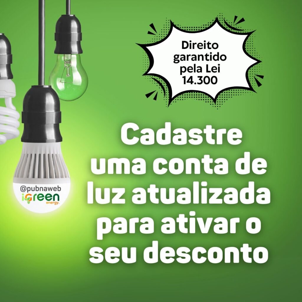 cadastre uma conta de luz para ativar o seu desconto